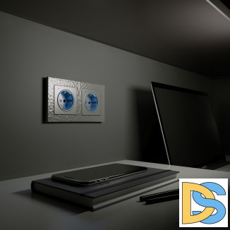 Рамка на 2 поста (серебряный) W0022406