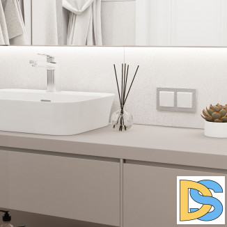 Рамка на 2 поста (серебряный) W0022406