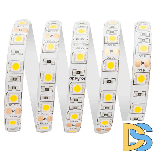 Светодиодная лента Apeyron 12В СТ 14,4Вт/м smd5050 60д/м IP65 700Лм/м 5м 3000К 11BL