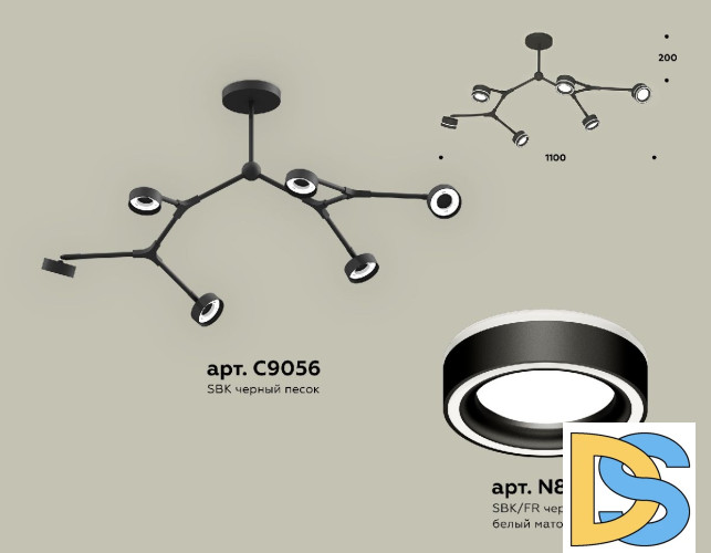 Люстра на штанге Ambrella Light Traditional (C9056, N8434) XB9056201