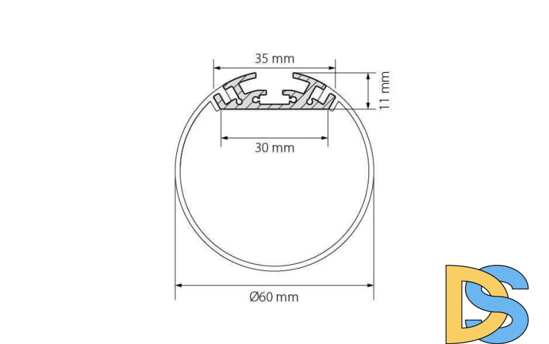Профиль с экраном Arlight SL-ROUND-D60-2500 ANOD+OPAL 020474