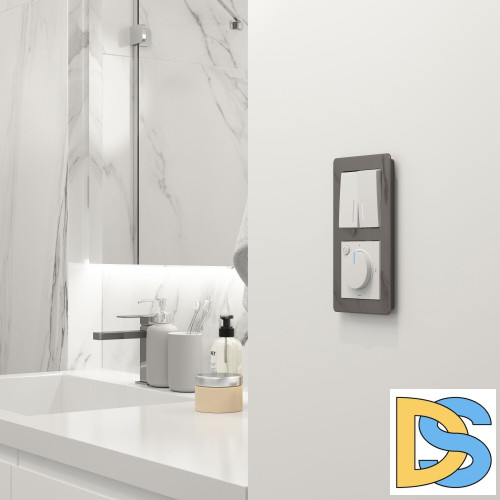 Выключатель двухклавишный Werkel проходной с подсветкой (белый матовый) W1122161