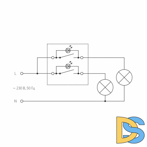 Выключатель двухклавишный Werkel с подсветкой (слоновая кость) W1120103