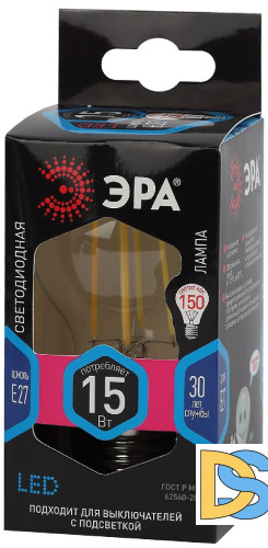 Лампа светодиодная Эра E27 15W 4000K F-LED A60-15W-840-E27 Б0046983