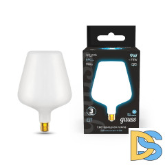 Лампа светодиодная филаментная Gauss E27 9W 4100К матовая 1016802209