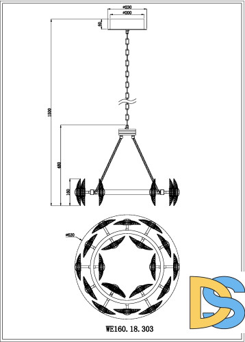 Подвесная люстра Wertmark Pamela WE160.18.303