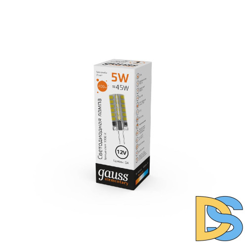 Лампа cветодиодная Gauss Elementary G4 3W 3000K прозрачная 18713