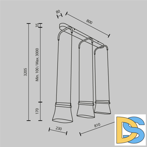 Подвесной светильник Maytoni Cabaret MOD170PL-L24BS3K