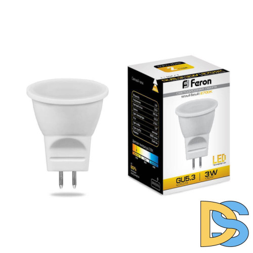 Лампа светодиодная Feron G5.3 3W 2700K матовая LB-271 25551