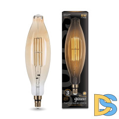 Лампа светодиодная филаментная Gauss E27 8W 2400K золотая 155802008