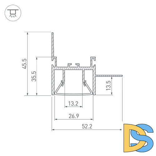 Алюминиевый профиль Arlight FOLED-WALL-3000 044857