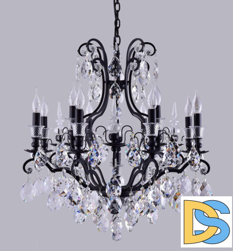 Подвесная люстра Crystal Lux Magnifico SP13 Black/Transparent