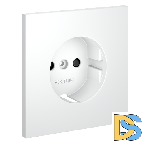 Накладка для розетки с заземлением и защитными шторками, S70 (белый матовый)