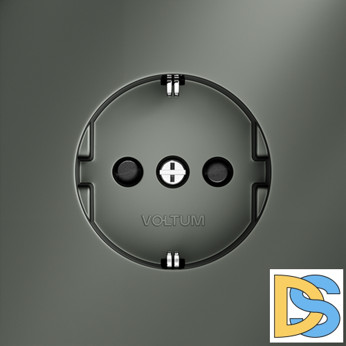 Розетка встраиваемая VOLTUM S70 с заземлением и защитными шторками, 16А, (титан)