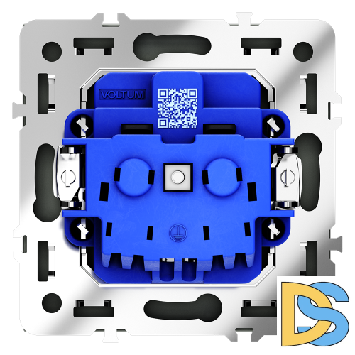 Розетка встраиваемая VOLTUM S70 с заземлением и защитными шторками, 16А, (титан)