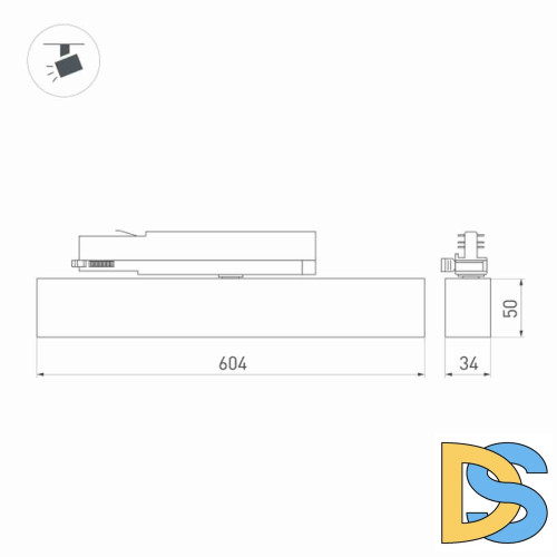 Трековый светильник ArlightLGD-Flat-4TR-S605-25W Day4000 033696(1)