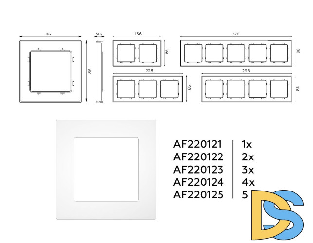 Рамка одноместная Ambrella Volt Techno AF220121