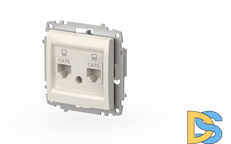 Розетка компьютерная двухместная ( Cat 6) ELBI Zena Vega 609-010200-248