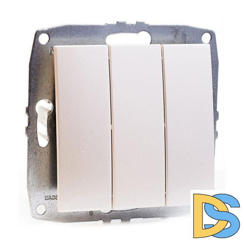Выключатель трехклавишный Mono Electric Despina-Larissa 10А 250В жемчуг 500-002522-114
