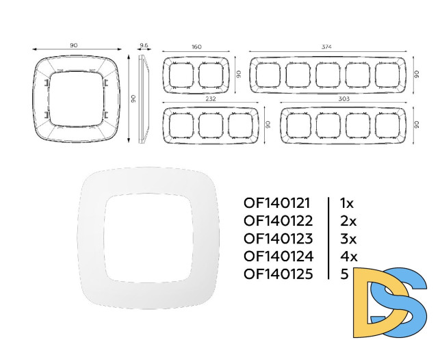 Рамка пятиместная Ambrella Volt Ecta OF140125