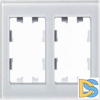 Рамка 2-ая (двойная), Стекло Белое, серия Atlas Design Nature, Schneider Electric