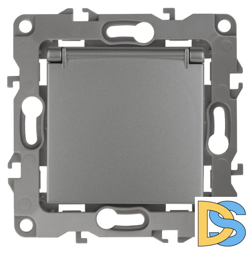 Розетка 2P+E Schuko со шторками с крышкой Эра 12-2103-12 Б0019327