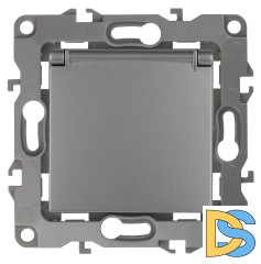 Розетка 2P+E Schuko со шторками с крышкой Эра 12-2103-12 Б0019327