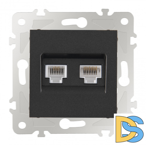 Розетка телефонная RJ11 + компьютерная RJ45 Arte Milano 203.44-1.black