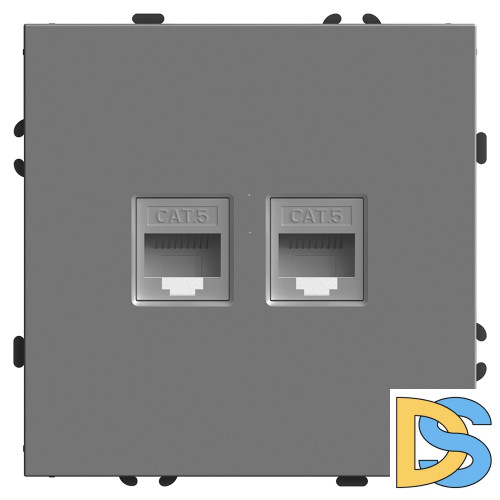 Розетка компьютерная 2-местная RJ-45 Stekker Эмили RST00-5111-10 49952