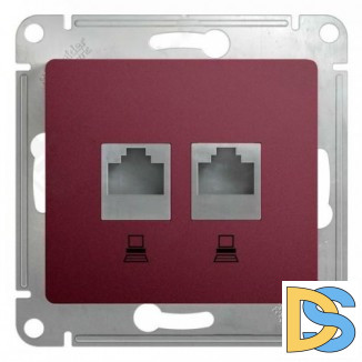 Розетка компьютерная 2-ая кат.5е, RJ-45 (интернет), Баклажановый, серия Glossa, Schneider Electric