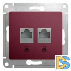 Розетка компьютерная 2-ая кат.5е, RJ-45 (интернет), Баклажановый, серия Glossa, Schneider Electric