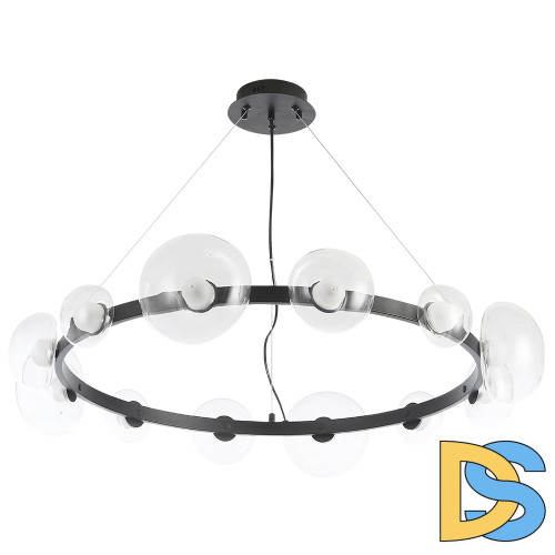 Подвесная люстра Crystal Lux BOSQUE SP12 BLACK/TRANSPARENT