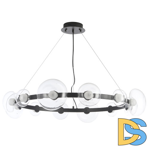 Подвесная люстра Crystal Lux BOSQUE SP12 BLACK/TRANSPARENT