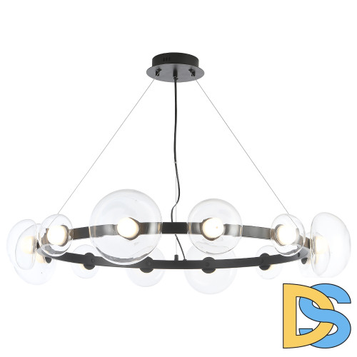 Подвесная люстра Crystal Lux BOSQUE SP12 BLACK/TRANSPARENT