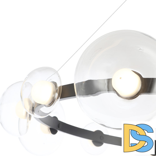 Подвесная люстра Crystal Lux BOSQUE SP12 BLACK/TRANSPARENT