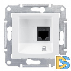 Розетка компьютерная 1-ая кат.6, RJ-45 (интернет), Белый, серия Sedna, Schneider Electric