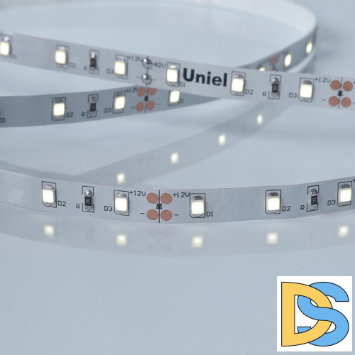 Светодиодная лента Uniel ULS-M11-2835-60LED/m-8mm-IP20-DC12V-4,8W/m-4M-6500K PROFI катушка в герметичной упаковке