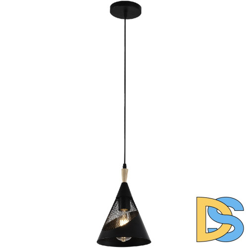 Подвесной светильник Reluce 03250-3.9-01 BK+WOOD