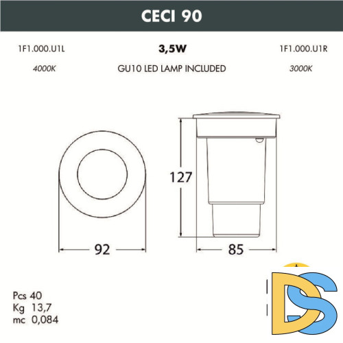 Тротуарный светильник Fumagalli 1F1.000.000.LXU1L