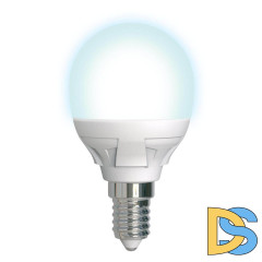 Лампа светодиодная диммируемая (UL-00004300) Uniel E14 7W 4000K матовая LED-G45 7W/4000K/E14/FR/DIM PLP01WH