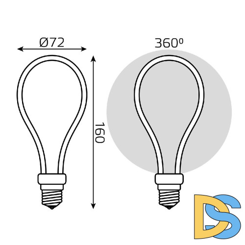 Лампа светодиодная филаментная Gauss E27 4W 2700K груша матовая 1004802104