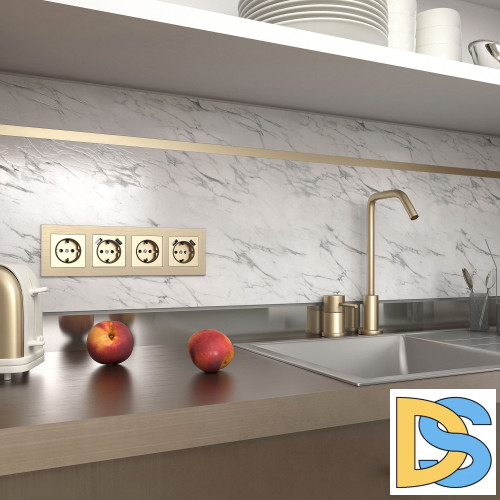 Рамка на 4 поста Werkel Aluminium (шампань) W0041711