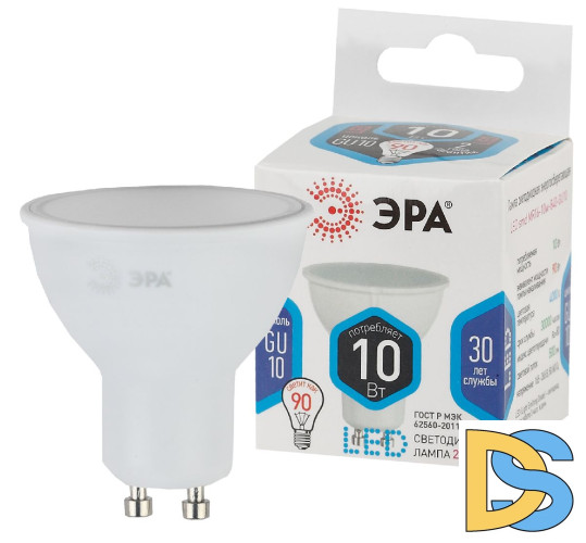 Лампа светодиодная Эра GU10 10W 4000K LED MR16-10W-840-GU10 Б0032998