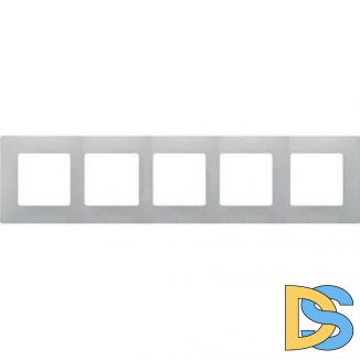 Рамка Legrand Etika 5-постовая алюминий 672555
