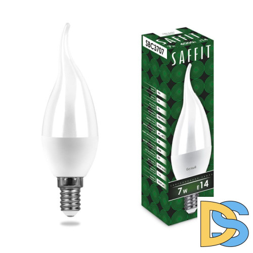 Лампа светодиодная Saffit SBC3707 Свеча на ветру E14 7W 4000K 55055