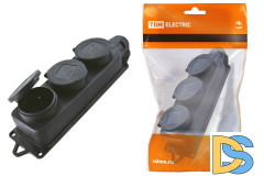 Розетка трехместная с заглушками TDM Electric SQ0612-0008