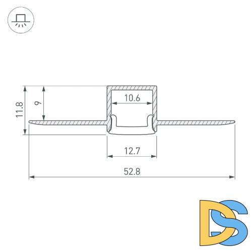 Алюминиевый профиль Arlight FANTOM-BENT-W12-TOP-2000 ANOD 040327(1)