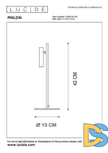 Настольная лампа Lucide Philon 79581/05/30
