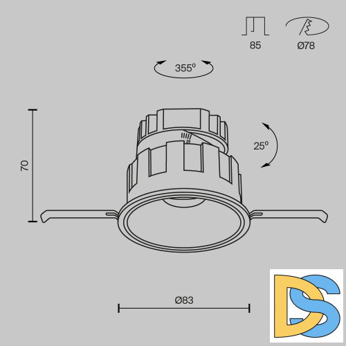 Встраиваемый светильник Maytoni Wise DL057-10W4K-B