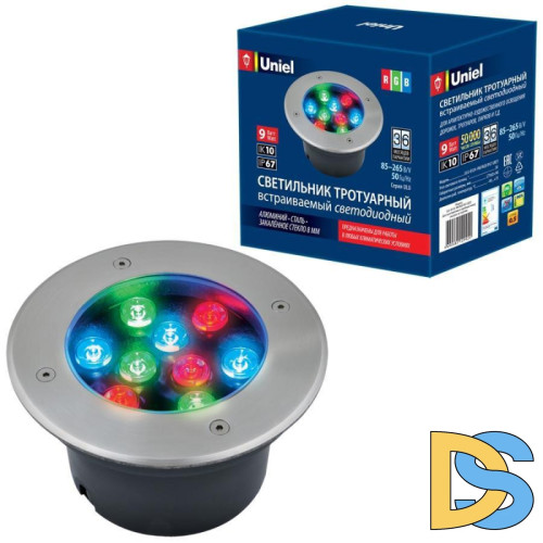 Ландшафтный светодиодный светильник (UL-00006824) Uniel ULU-B12A-9W/RGB IP67 Grey